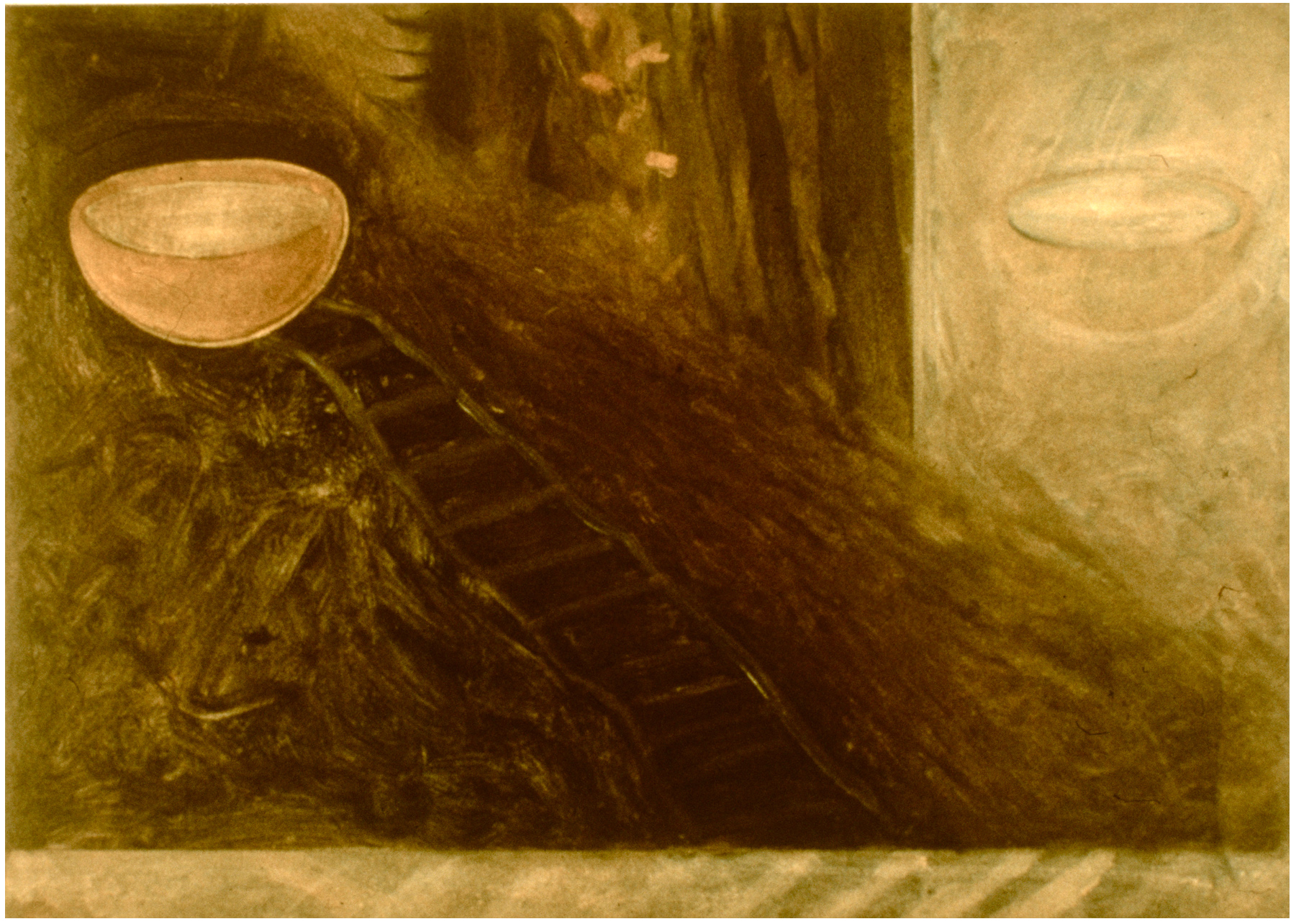  "Between"  Oil on rag Paper 90cm x 60cm ( Private collection)    RHA Gallery, Dublin  1994 