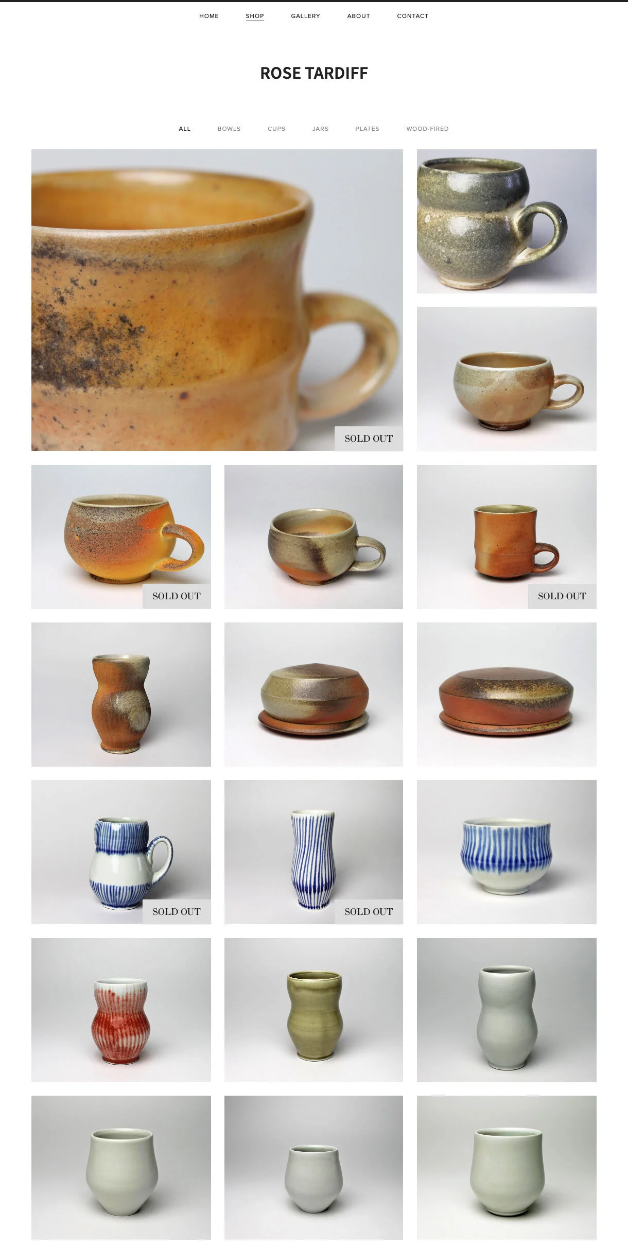 Squarespace Website - Shop Page