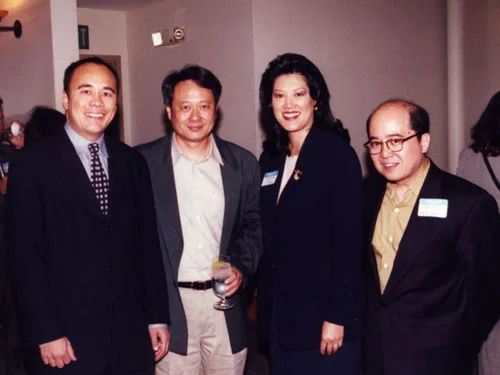 Founders Chris Lee, Wenda Fong, and Fritz Friedman with Director Ang Lee.