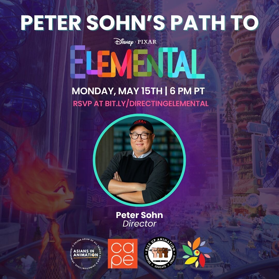 In celebration of Asian American and Pacific Islander Heritage Month, CAPE is thrilled to partner with Asians in Animation (@animasians), Pixar Asiana, and Rise Up Animation (@riseupanimation) for a special virtual one-hour live Q&amp;A with Peter So