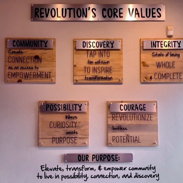 As we get closer to re-opening our doors and welcoming back our entire community, please hold on to these. Our Core Values. We cannot wait to see you all in person. Soon!!! #revolution #power #yoga #corevalues #community #integrity #discovery #courag