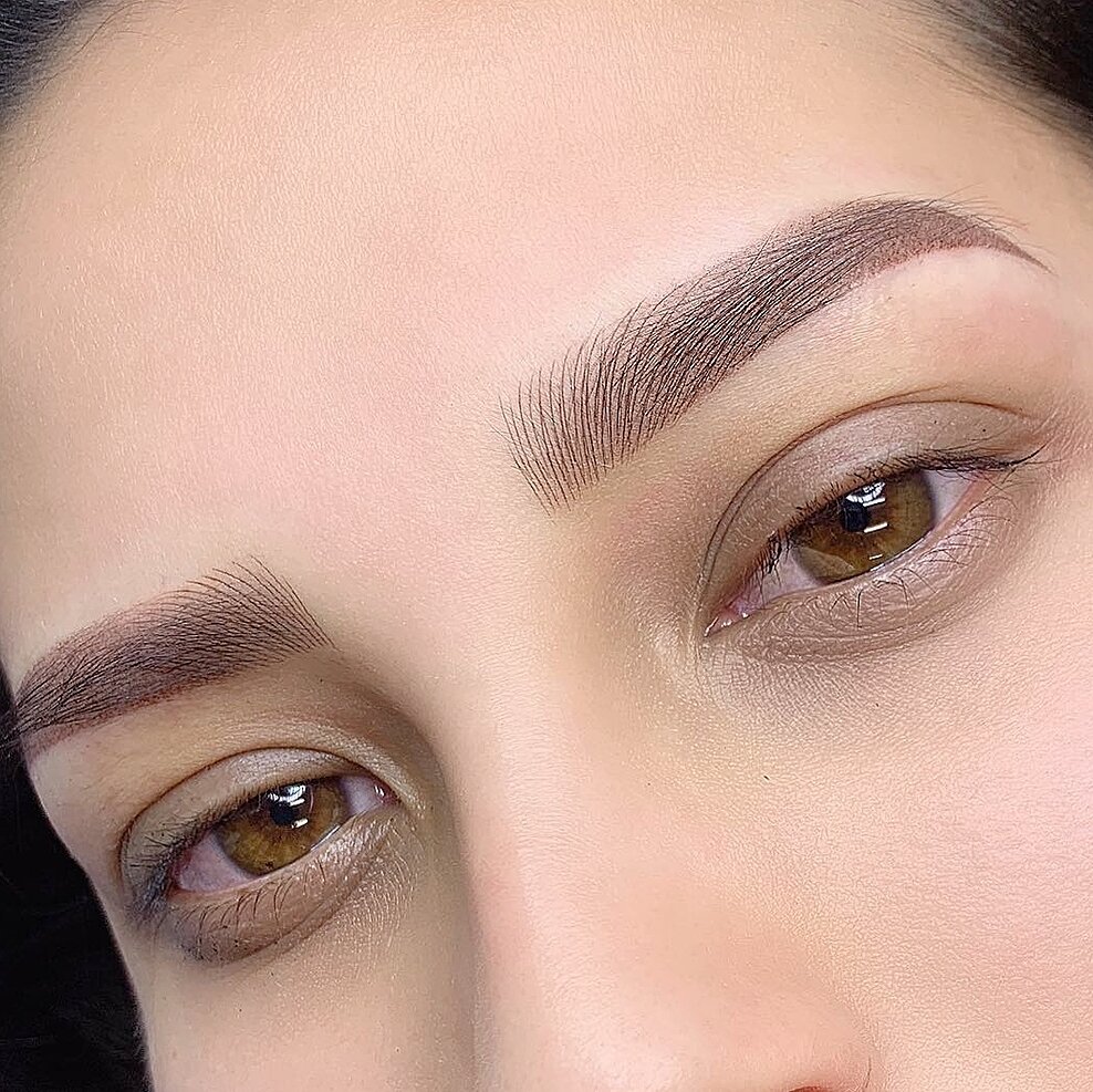 Eyebrow Microblading Ombre powder permanent makeup combination