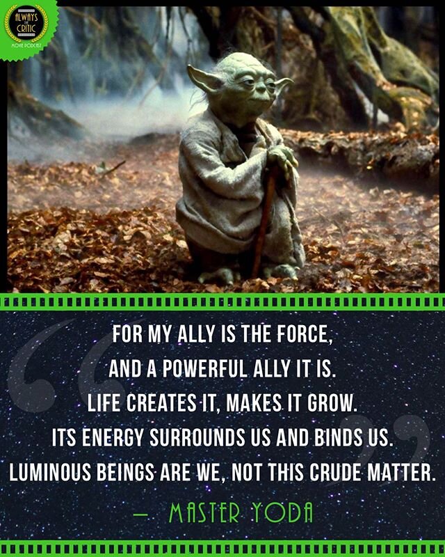 ‪💚 luminous beings are we 💚Happy #may4th ‼️ We love #starwars here at the ATC Pod. Here is one of our favorite quotes from #yoda ‪#MayThe4thBeWithYou #MayThe4th ‬#starwarsday #empirestrikesback #georgelucas #lucasfilm #disney #quotes #films #podcas