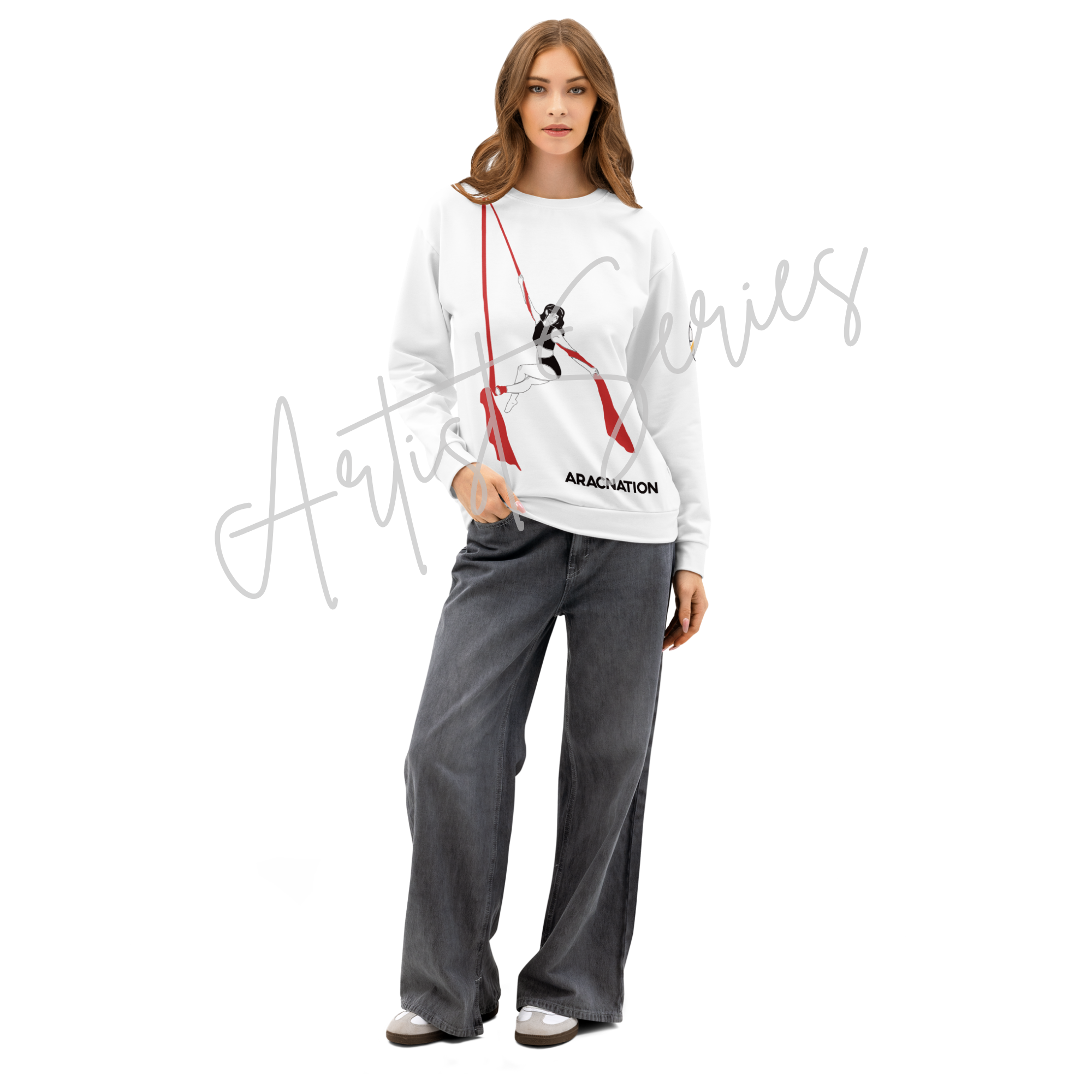 Aerial Silks Sweatshirt  —  Artist Series (white)