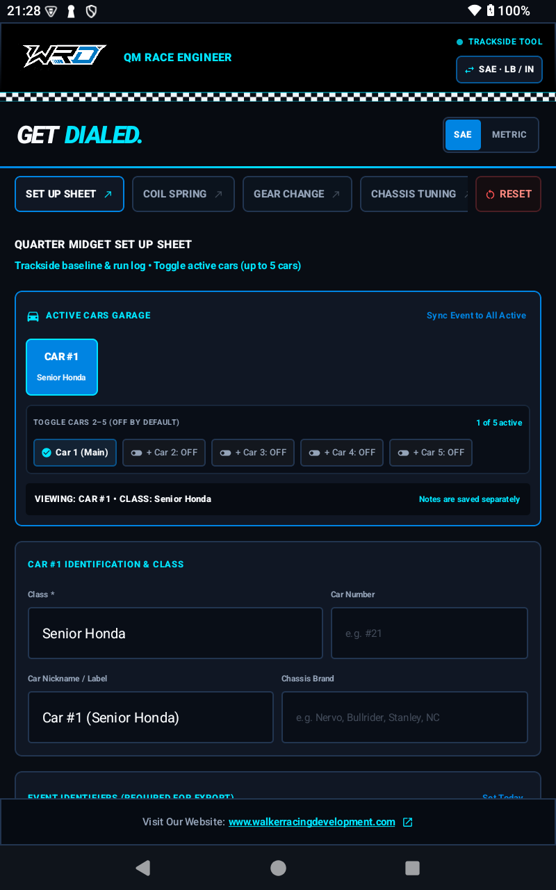 QM Race Engineer App