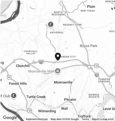 Map showing Solar Control Window Tinting at 4110 Old William Penn Highway in Monroeville PA near Plum