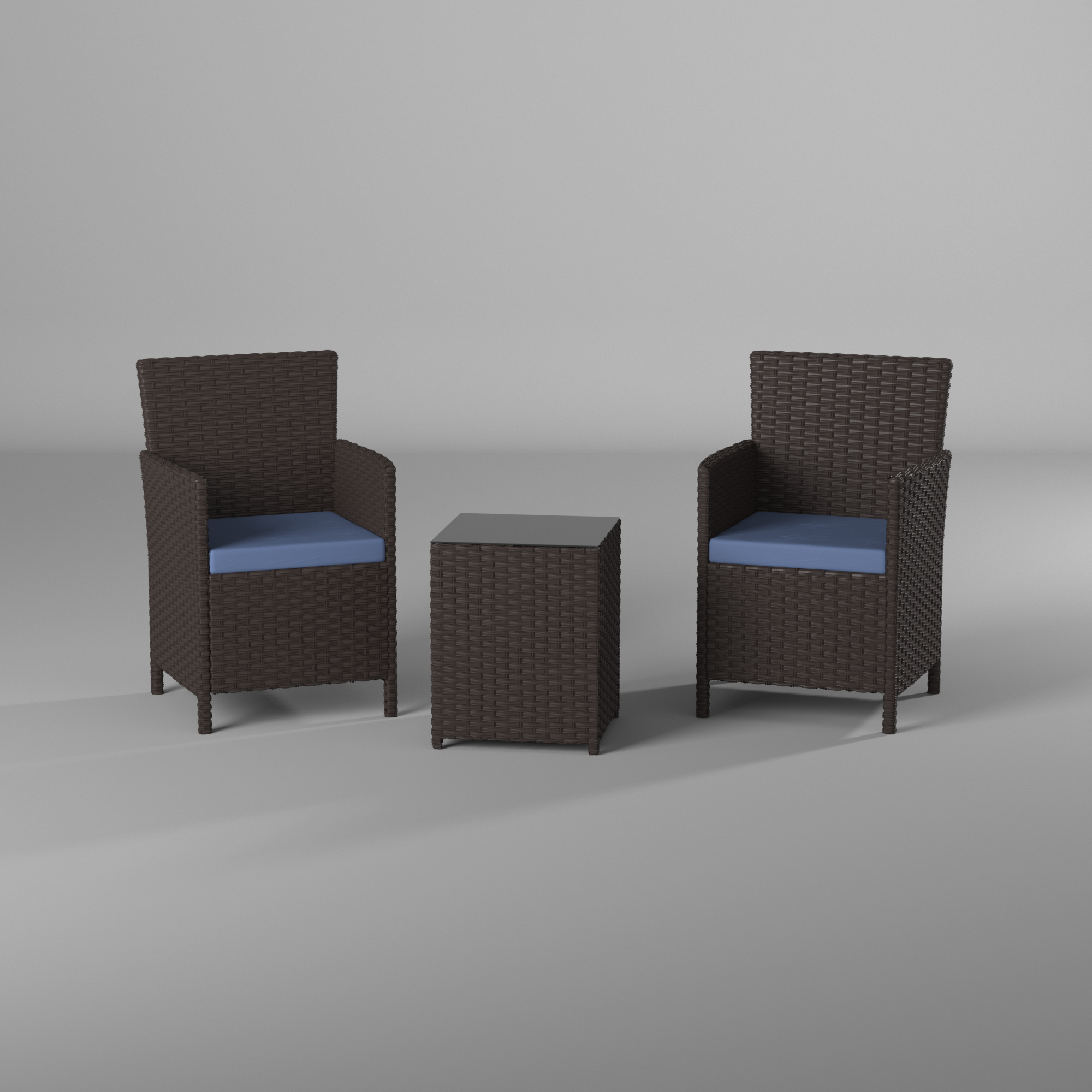 Pendergast 3 Piece Wicker Set - QA Render
