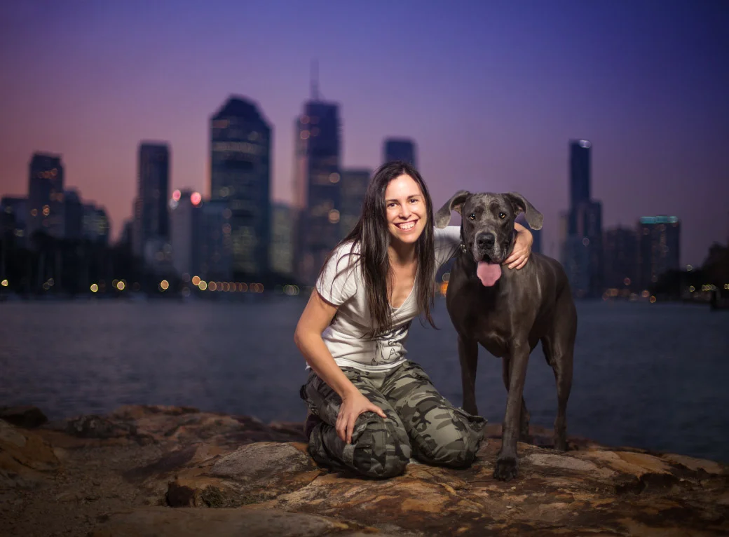 Myself and Luna at Kangaroo Point, Brisbane - this photo is so precious to me! Photo by Dog Breath Photography .
