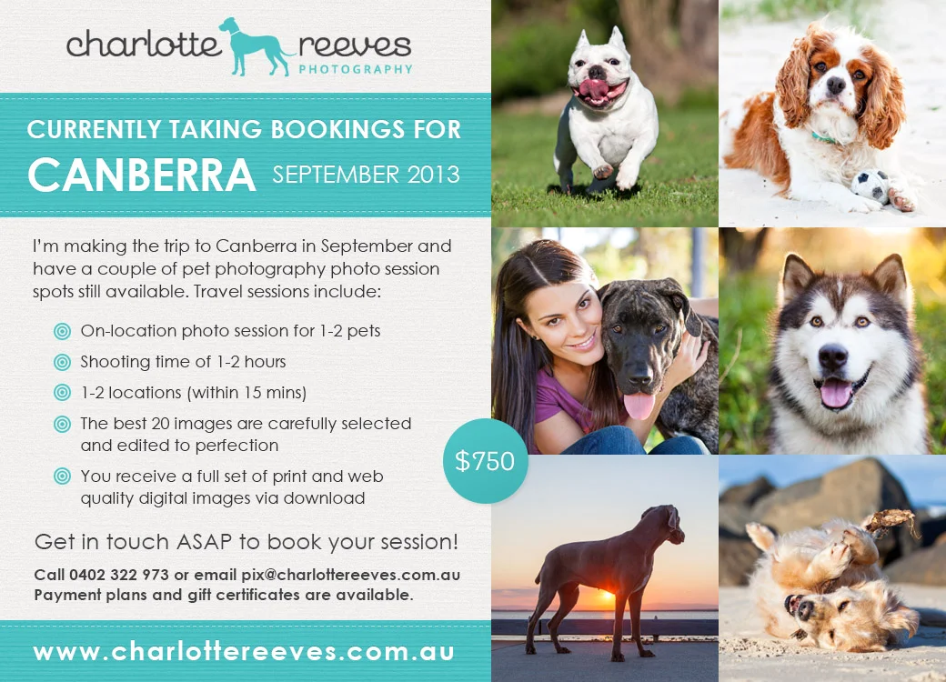 Announcement ~ I'm coming to Canberra 9-16 September!  