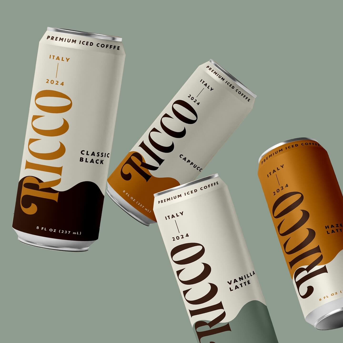 Iced coffee can design for Ricco ☕️ 

Ricco is an Italian coffee brand that offers premium canned iced coffee made with finest coffee beans and quality ingredients. Made specifically for coffee lovers on-the-go!

Brief by @designerbriefs #dbricco #de