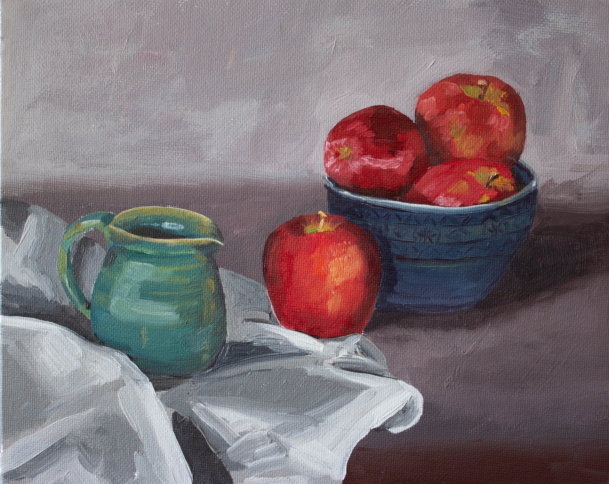 Still Life with Apples and Syrup Pitcher