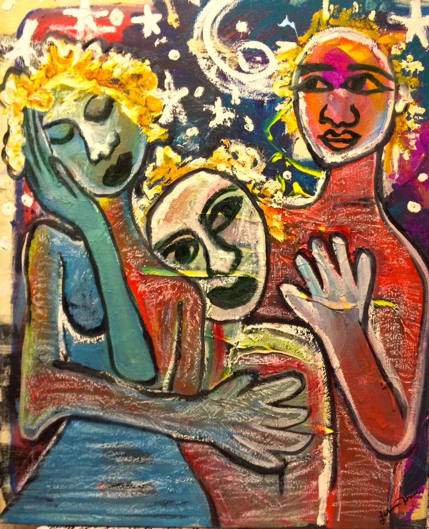 Night Sky After Bombs on Our Land, 24x20 , oil and oil stick on canvas, 2014