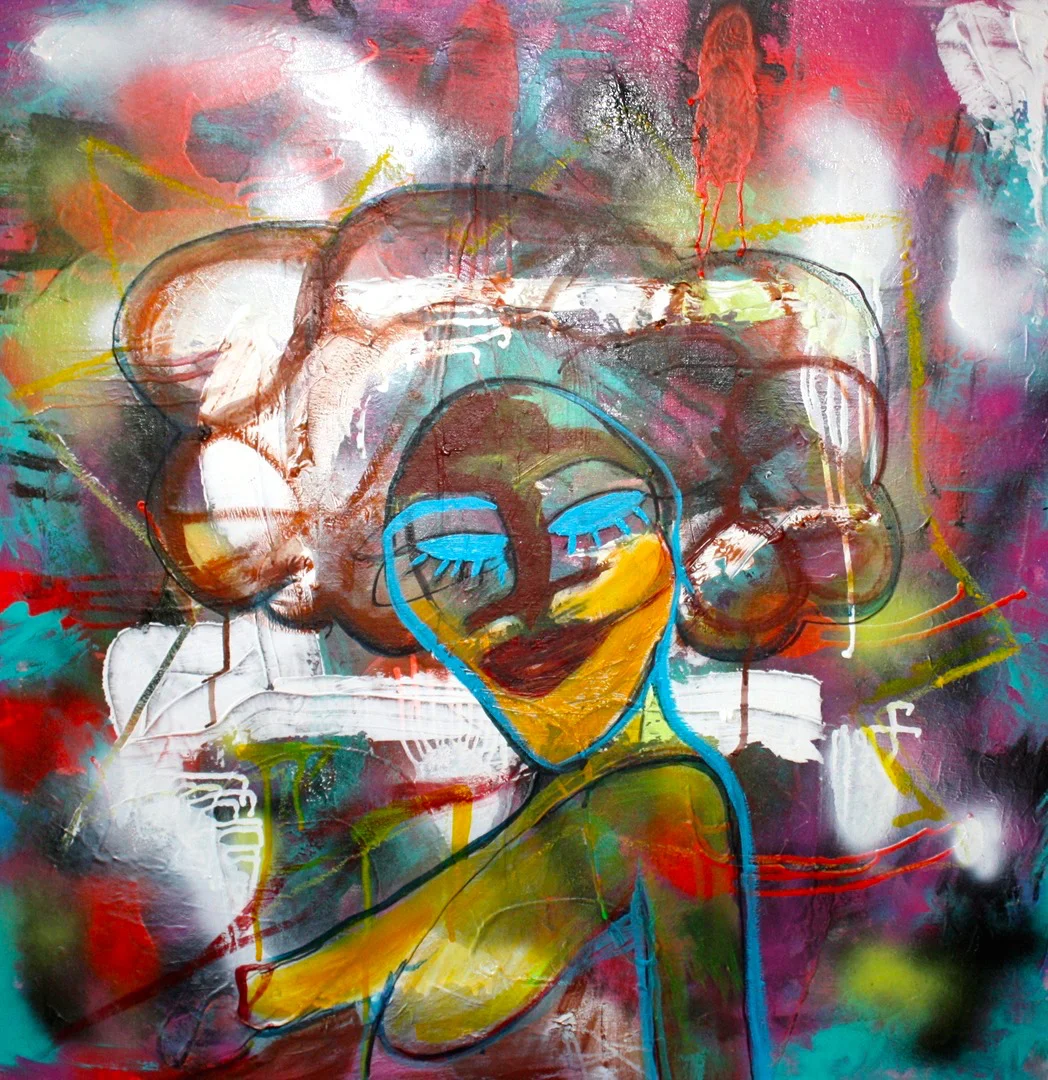 Bully Woman plaster and acrylic on canvas