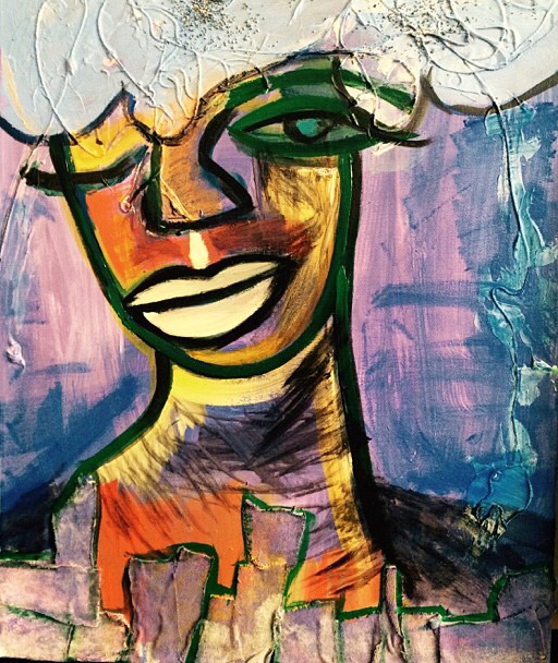 Ms. Melody, acrylic and mixed media on canvas 2014