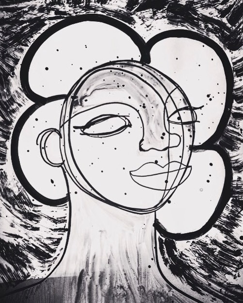 I - MAN acrylic and ink on paper Lehna Huie 2015
