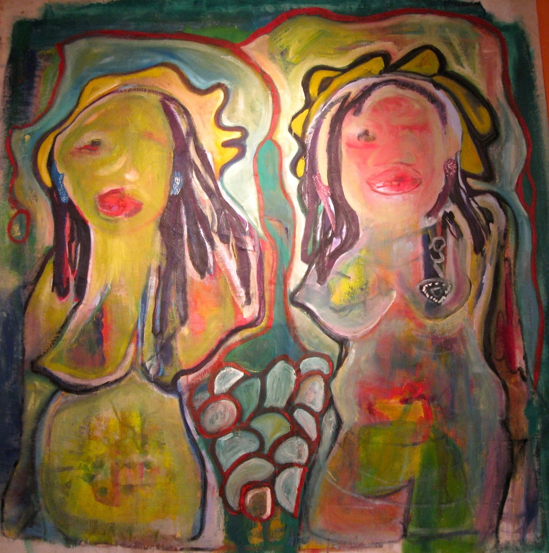 Twins, oil on canvas