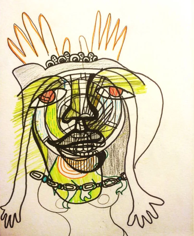 Shakin It Hangman, ink and marker on paper, 2016