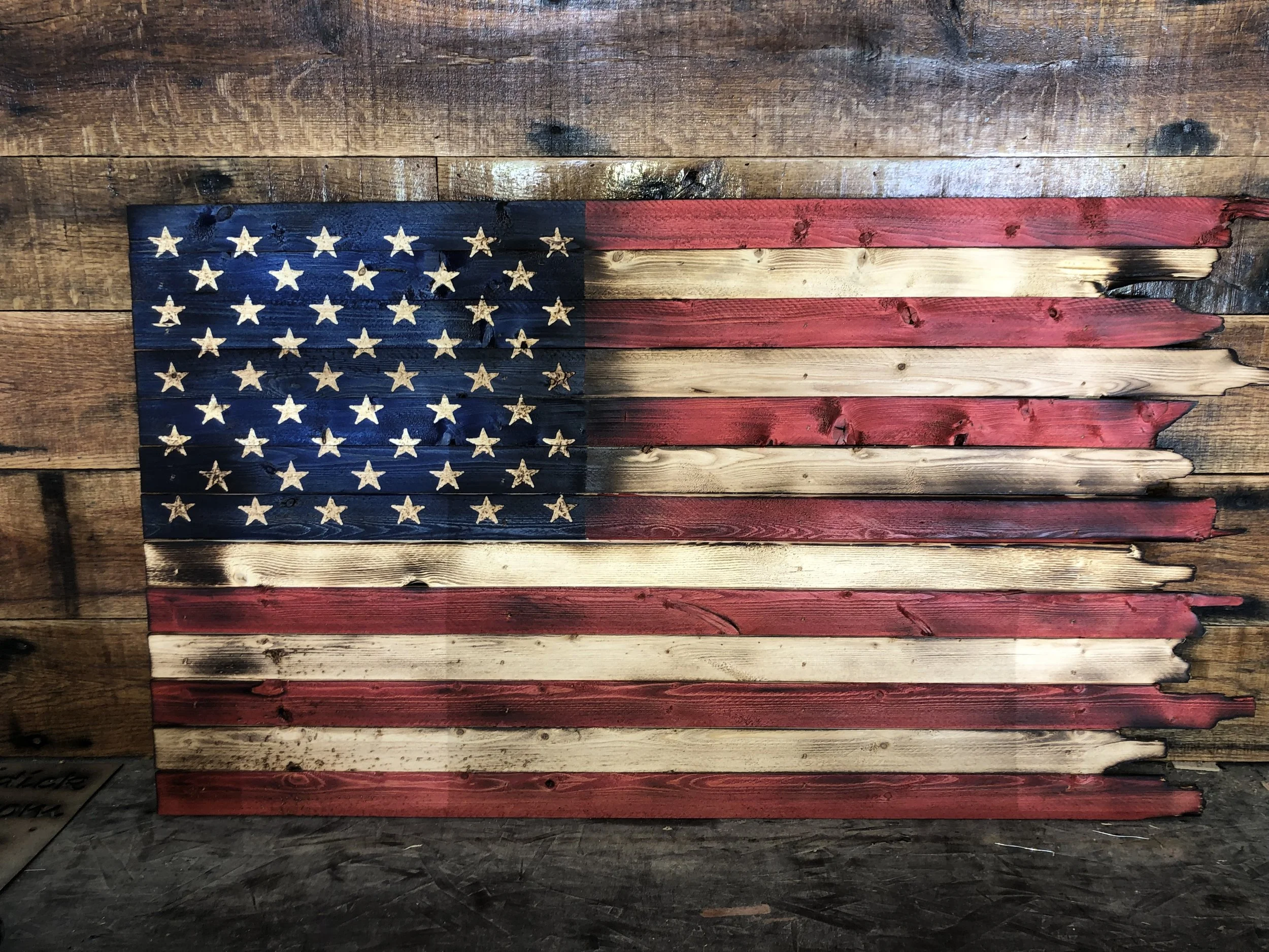 Still Standing Wooden Flag (Tattered)