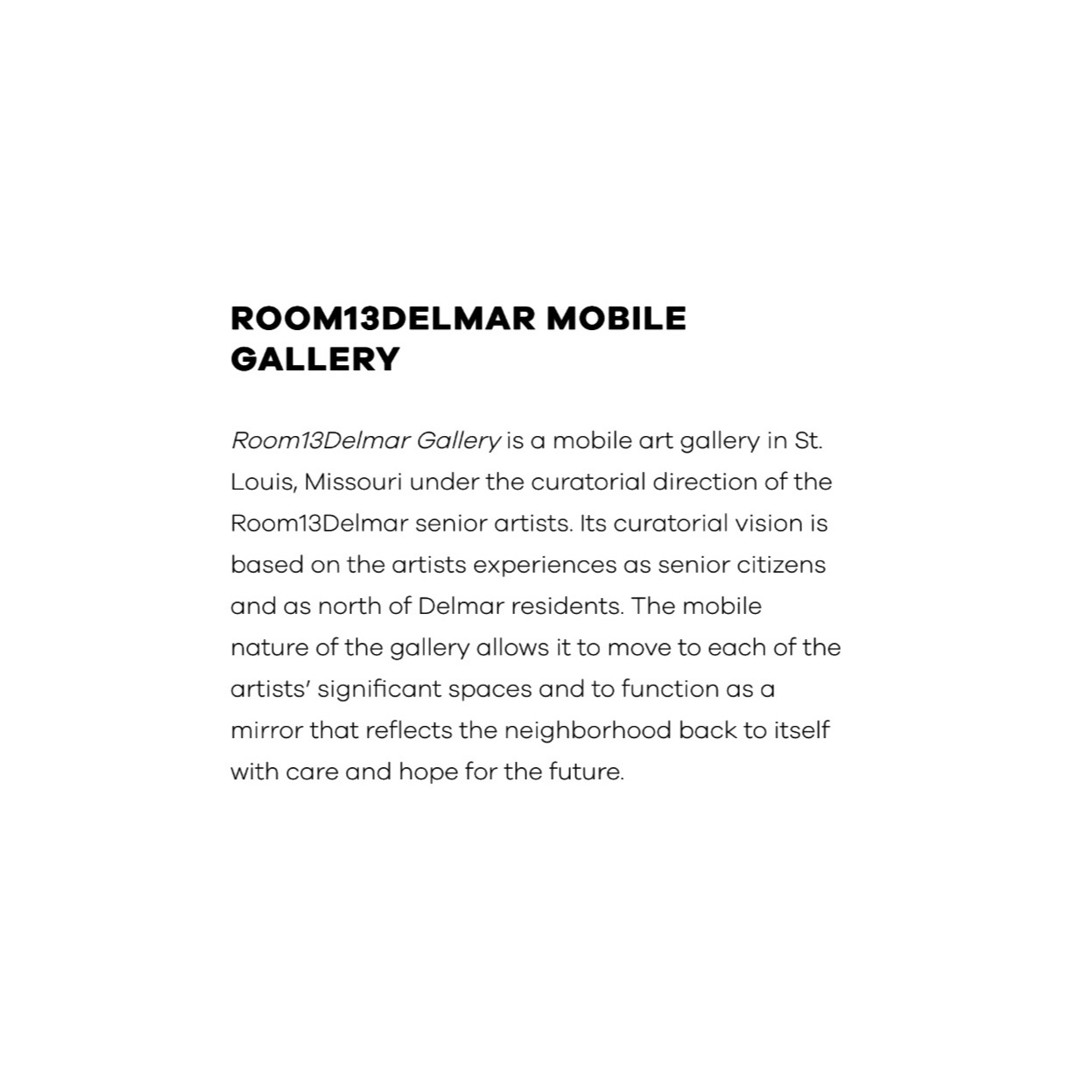short description of the gallery from the Interchange Grant website
