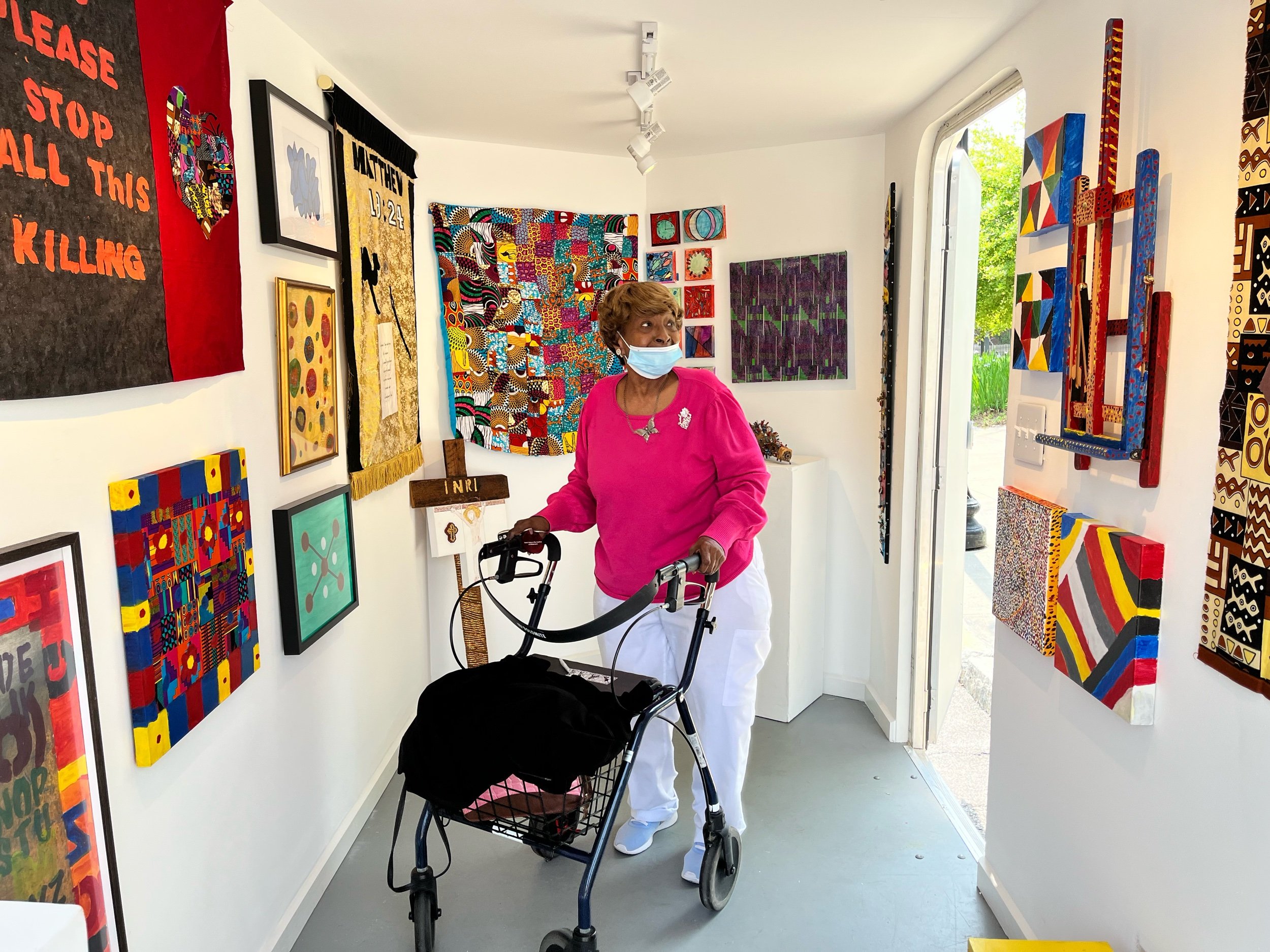 Ms. Lucy enters the gallery for the first time.