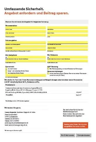 Angebot Taxi Versicherung Württembergische Versicherung