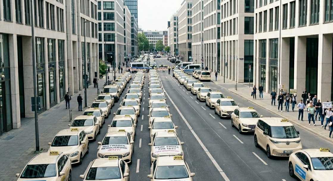 Taxi Demo in Frankfurt