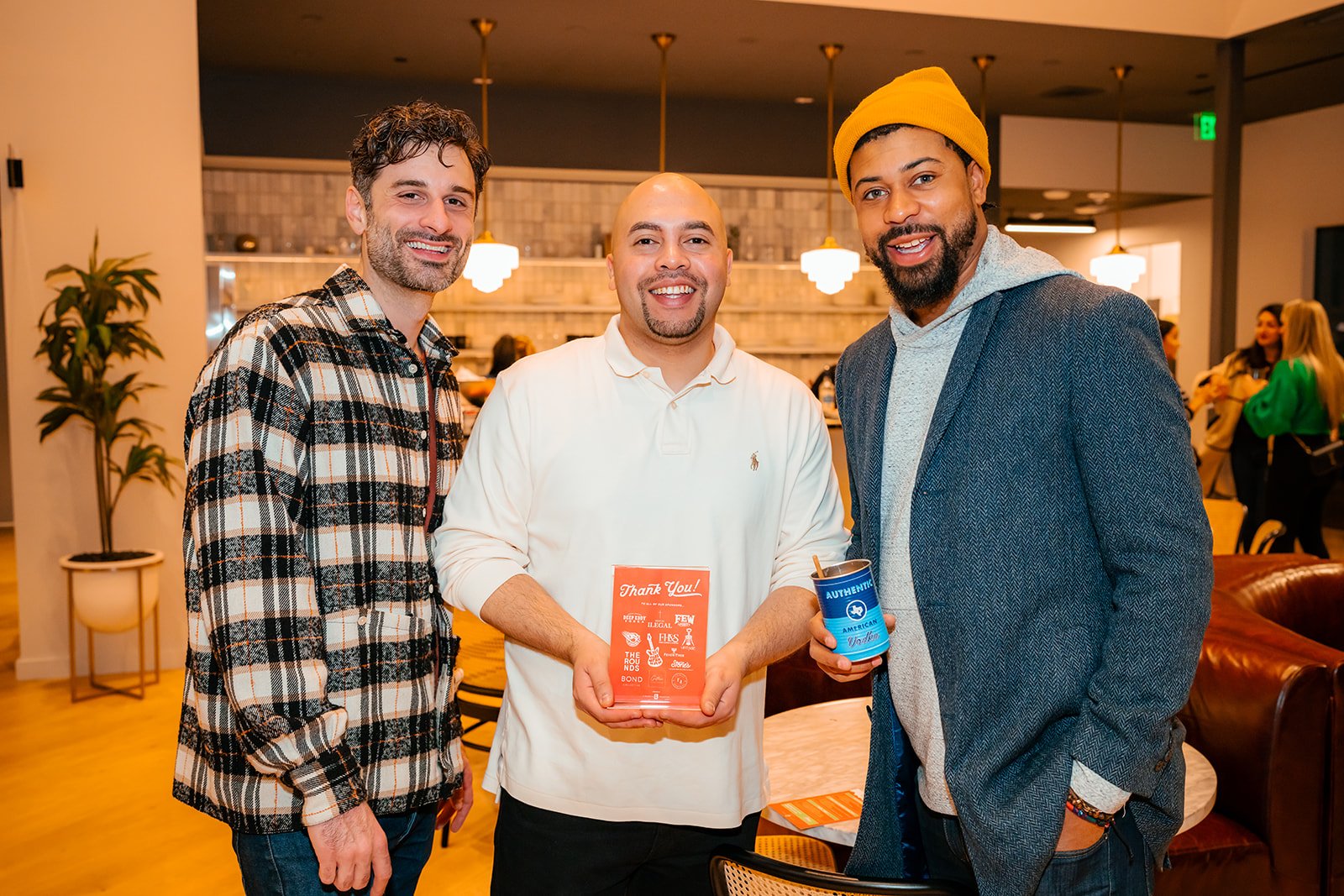 jonathan obel and friend at Bond Collective Center City event for Bean2Bean Coffee Co photo by Daniel Knoll