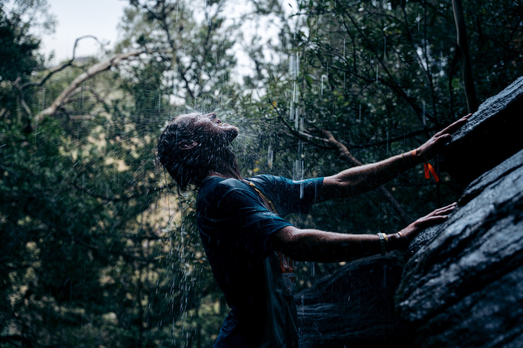 Cooling off under a waterfall