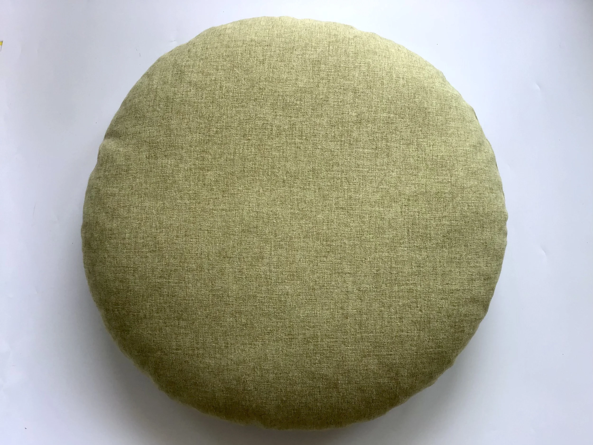 Sitzkissen Groß Rund/flach „Flanell Uni Limette“