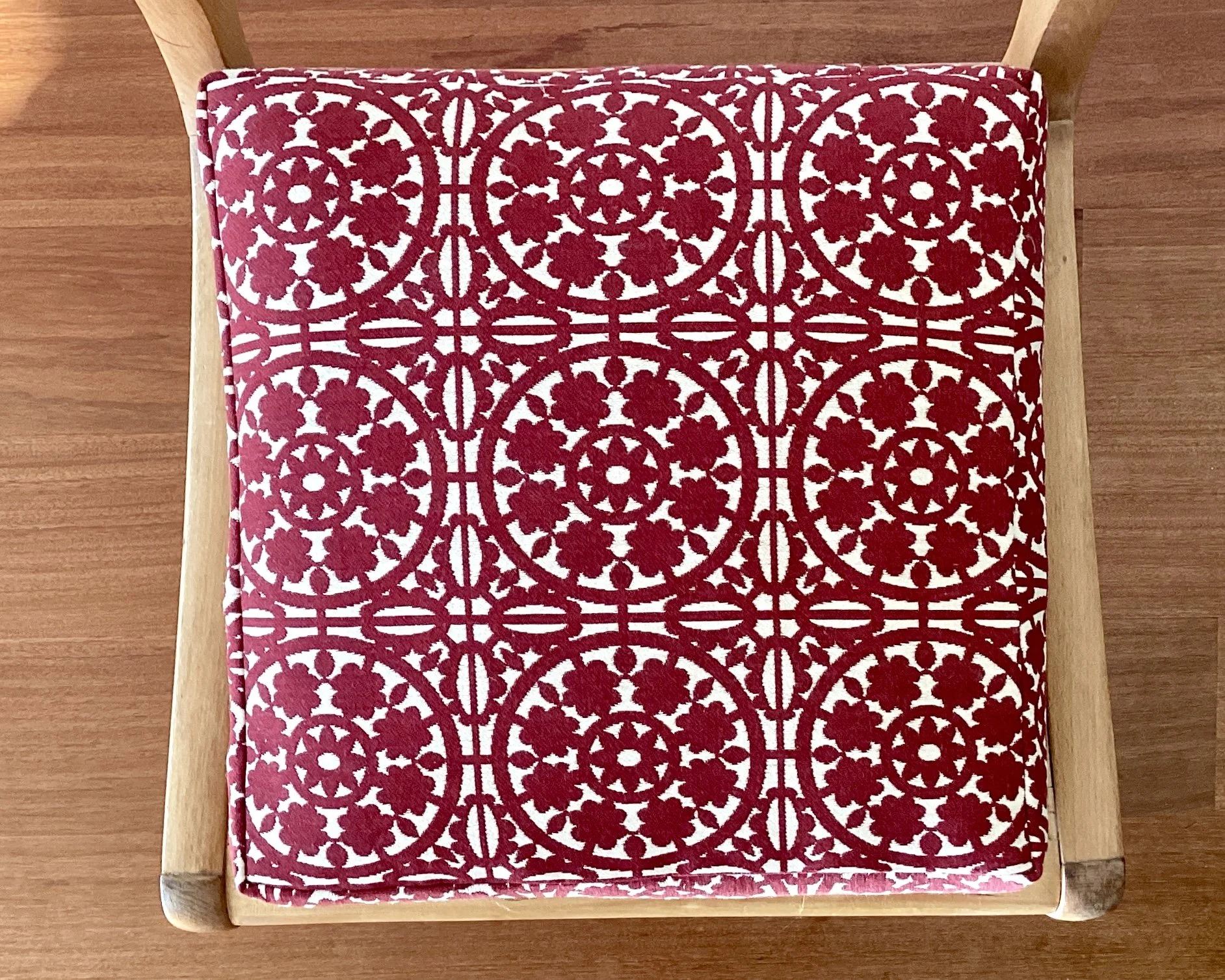 Sitzkissen Retro Bordeaux/Wollweiß