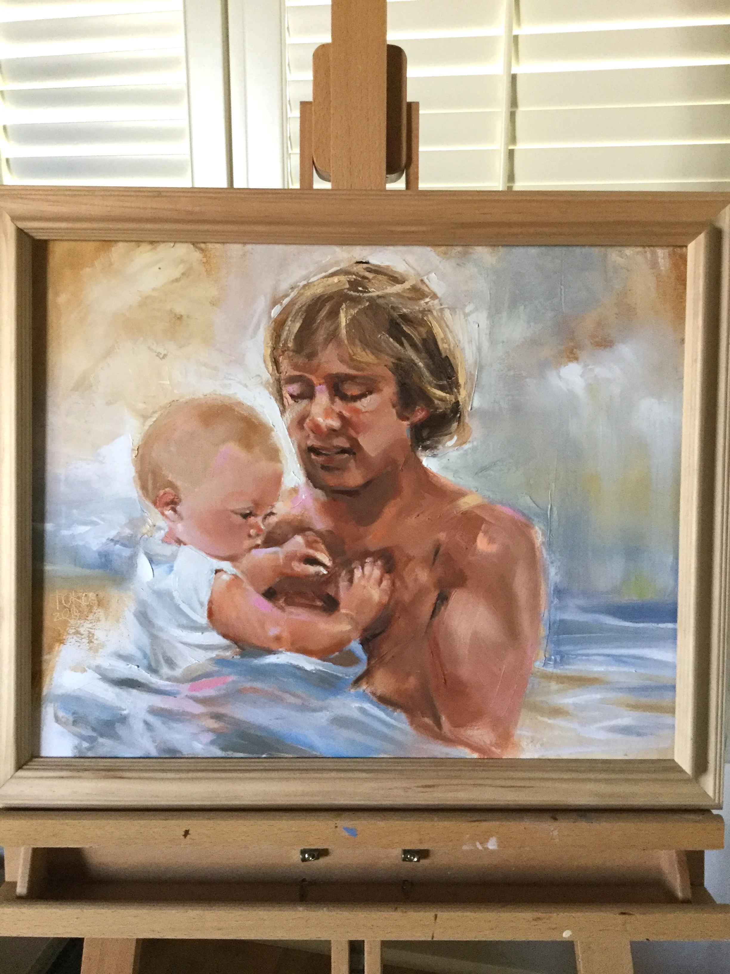 "Sophy &amp; Daddy" | oil on canvas 20"x16" | ©Tokos 2019