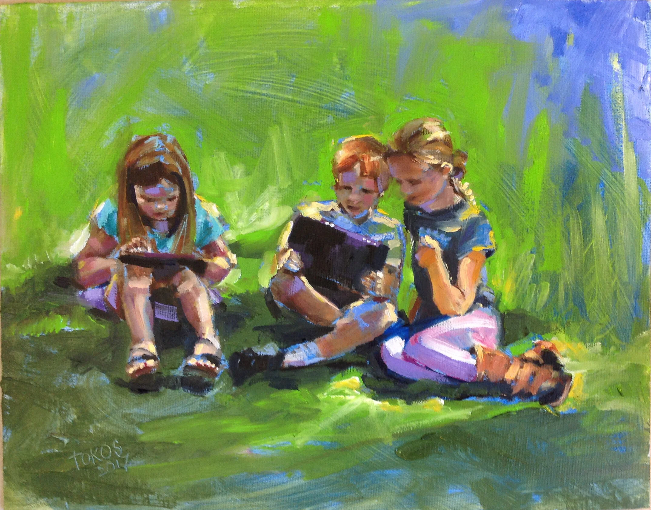 Luke in the Middle | oil on board | 14" x 11" | ©Tokos 2017