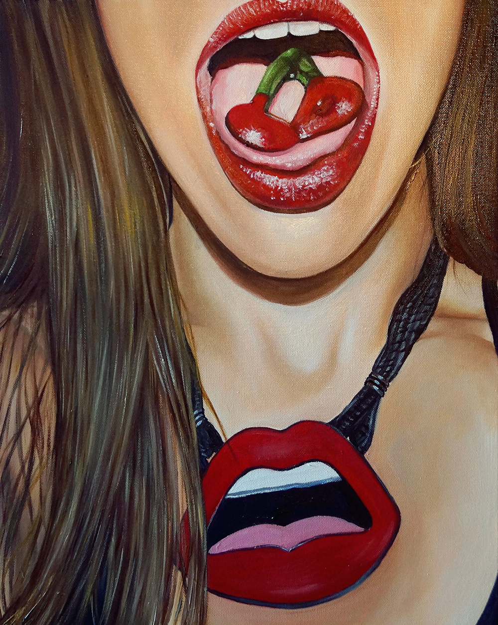 Self Portrait with Red Lipstick &amp; Candy