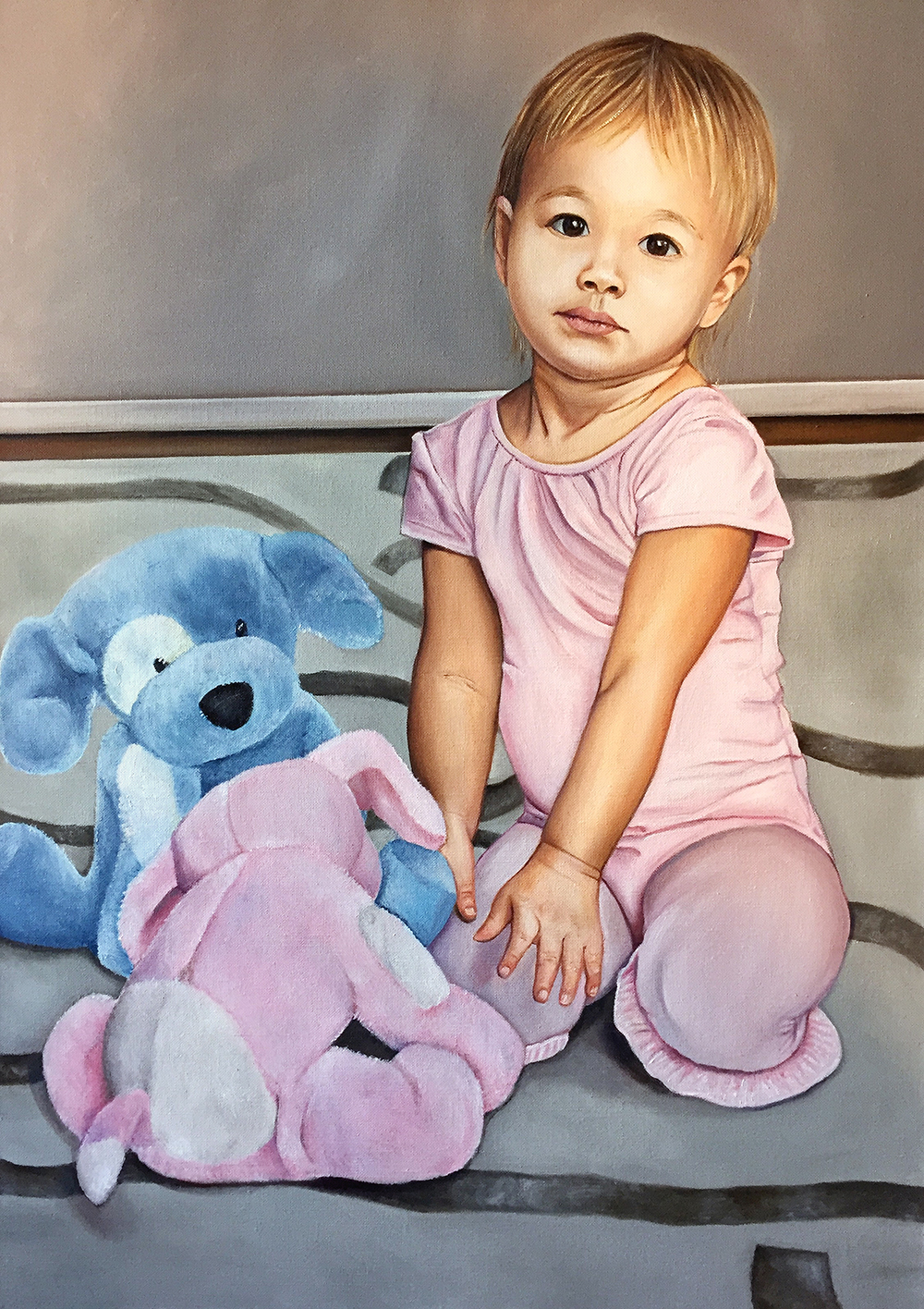 Mia in Tutu with Stuffed Animals