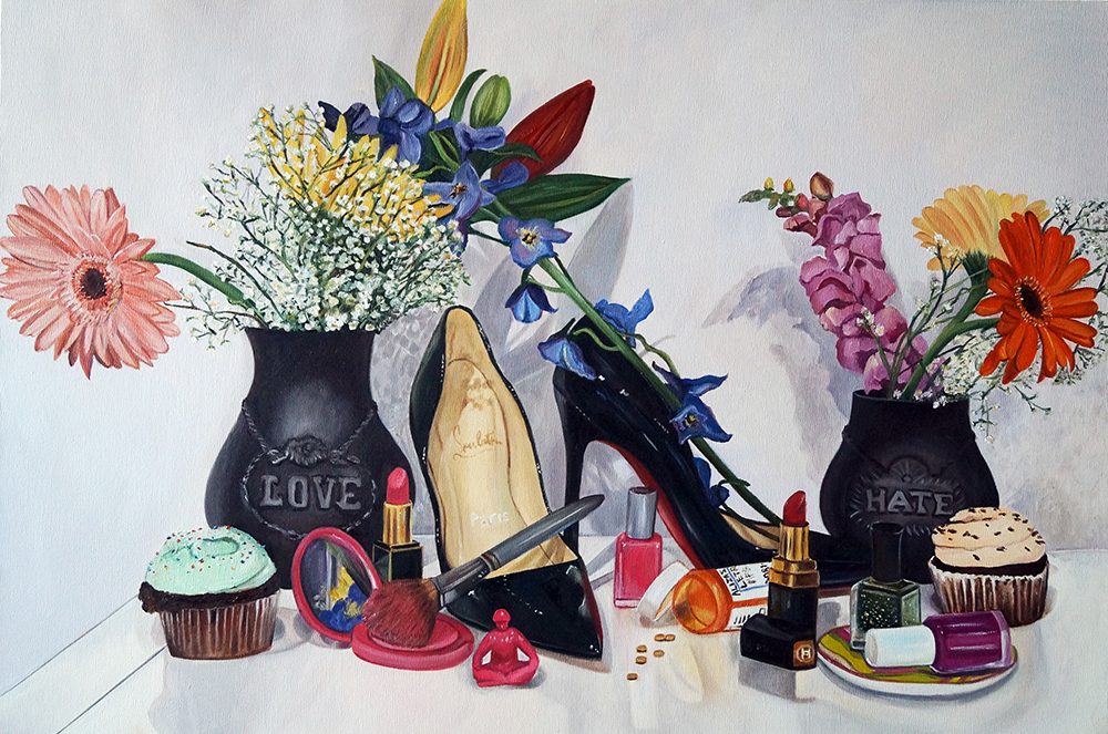 Still Life with Pumps &amp; Flowers