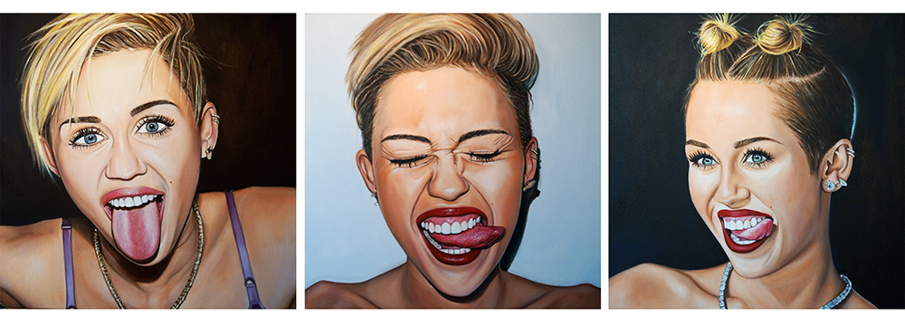 Miley Tongue Triptych