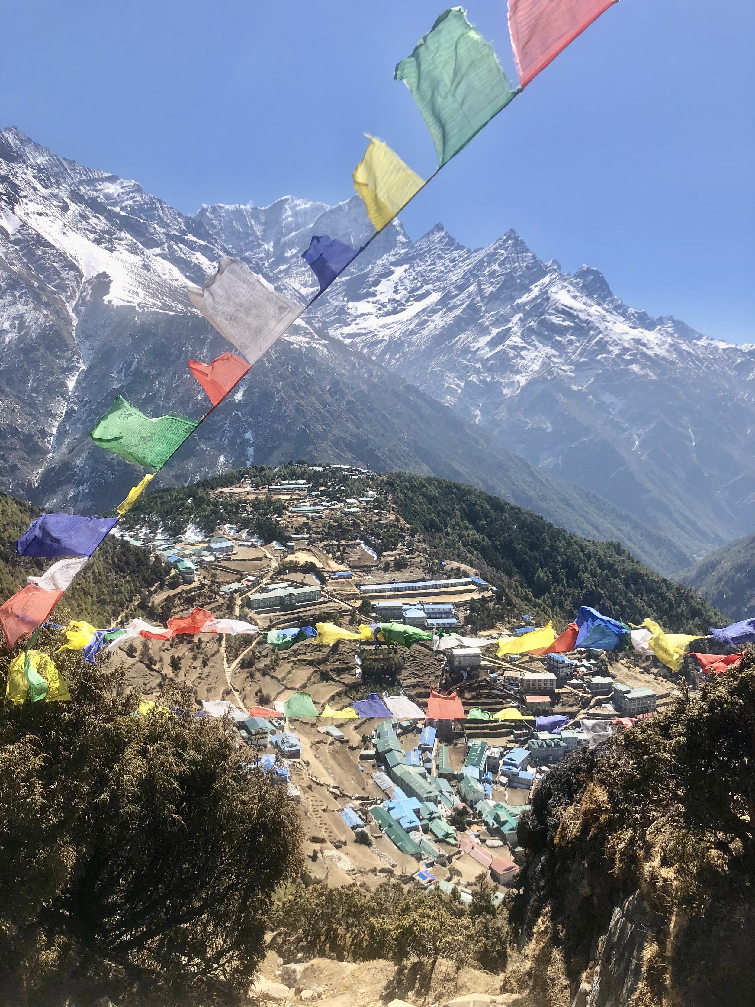 Views from Syangboche down to Namche