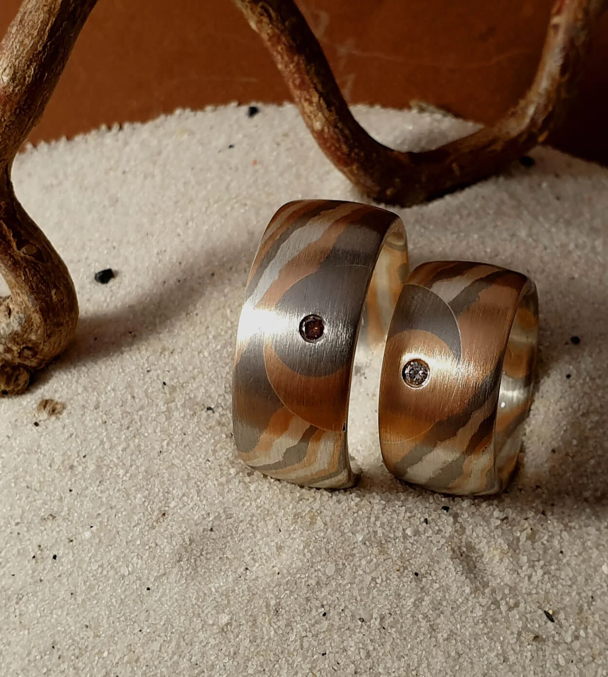 Trauringe in mokume gane