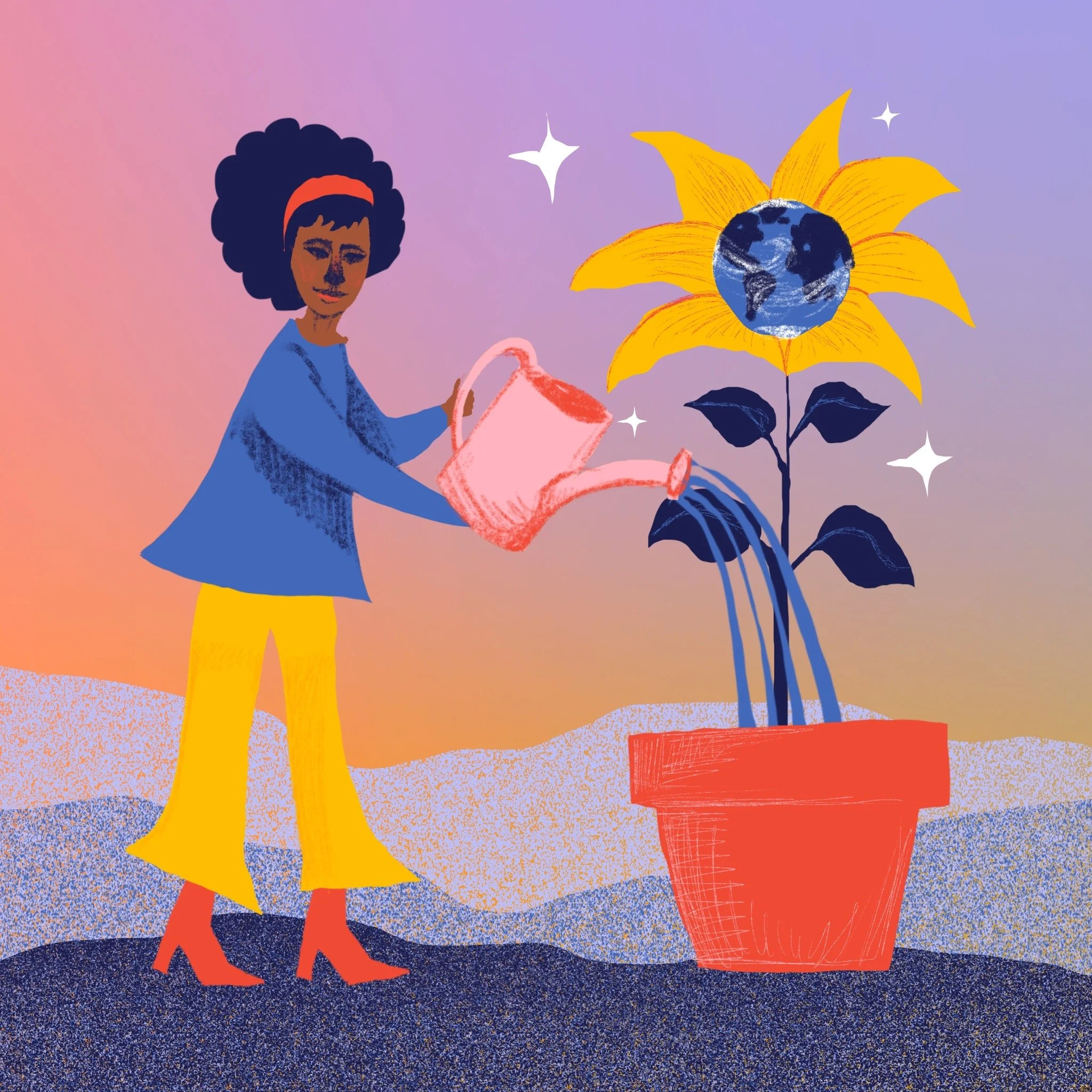 "Impact" (digital illustration), part of 5 image companion series to article "Strategies for Getting People Back to Work" by Kyle Minton for LinkedIn