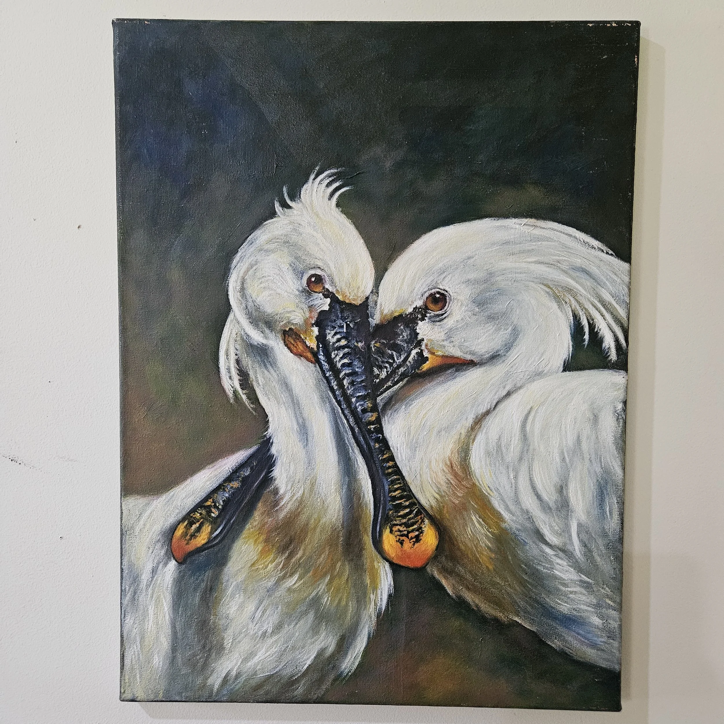 Eurasian Spoonbills painting