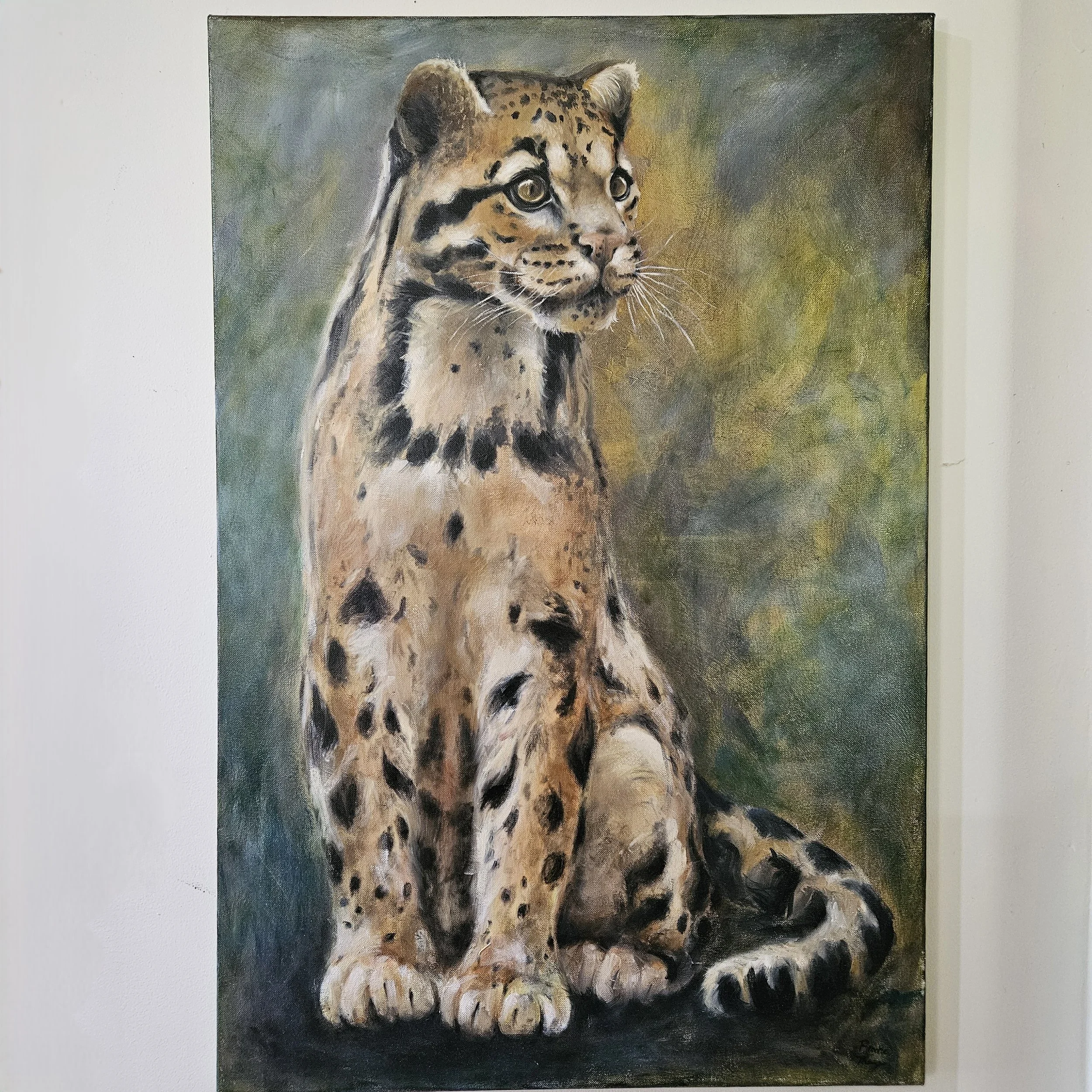 Clouded Leopard painting