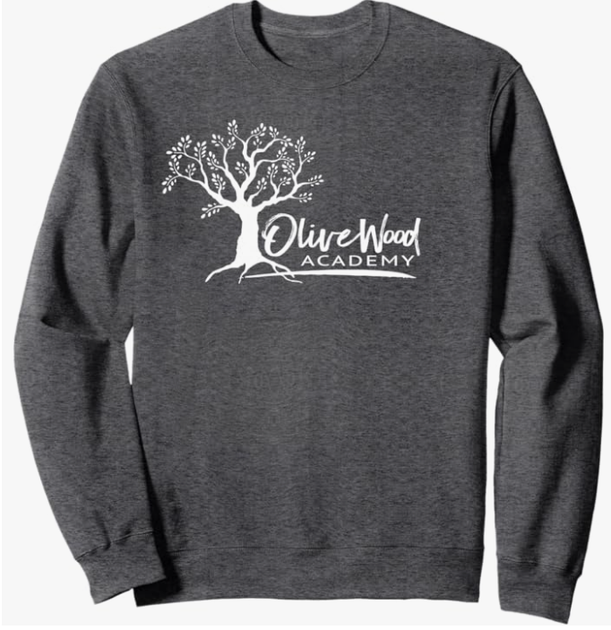 Olivewood Academy Elgin School Swag, Standard, White Logo Sweatshirt - 31.99
