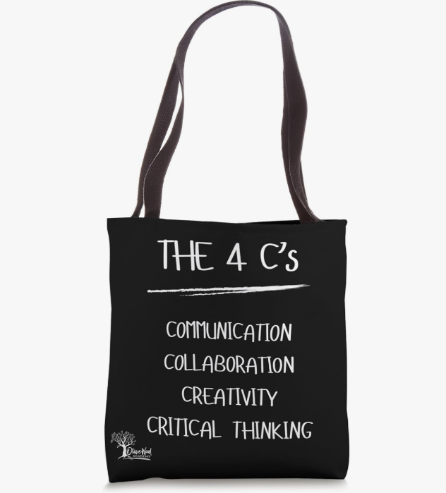 OliveWood Academy School Year 2025-2026 4 C's Playful Font Tote Bag - 19.99