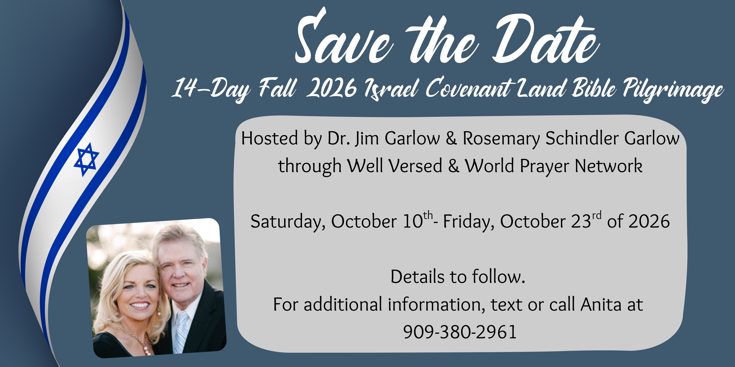 14-Day Fall 2026 Israel Covenant Land Bible Pilgrimage