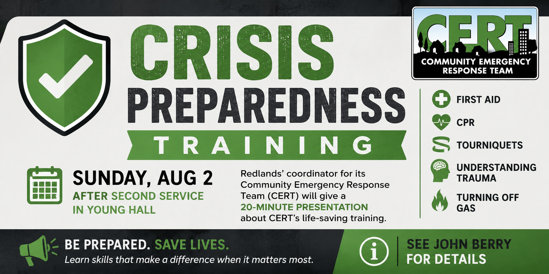 Crisis Preparedness Training with John Berry