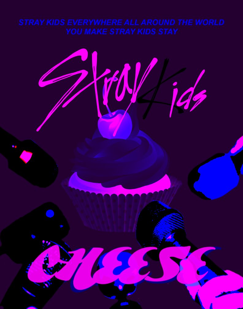  The second design here is a multi-colored design featuring more elements from the music video. This design is inspired by scenes from the video that feature the Stray Kids group member: Felix. Specifically, this includes the color scheme, cupcake, a