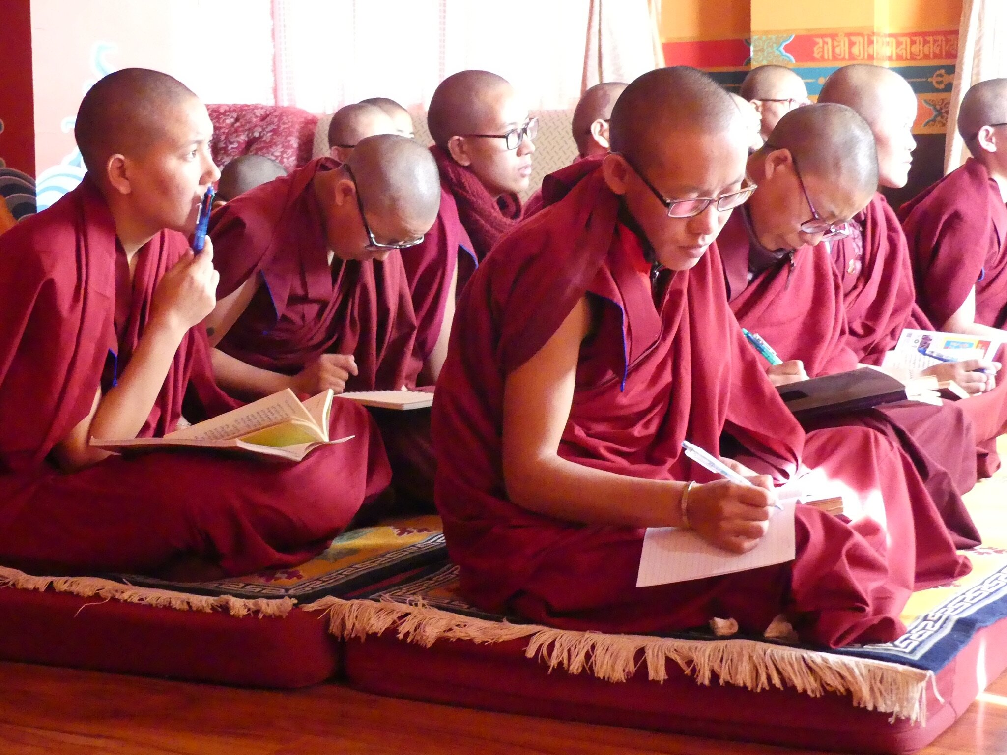  Shedra nuns lecture at Tara Abbey. 