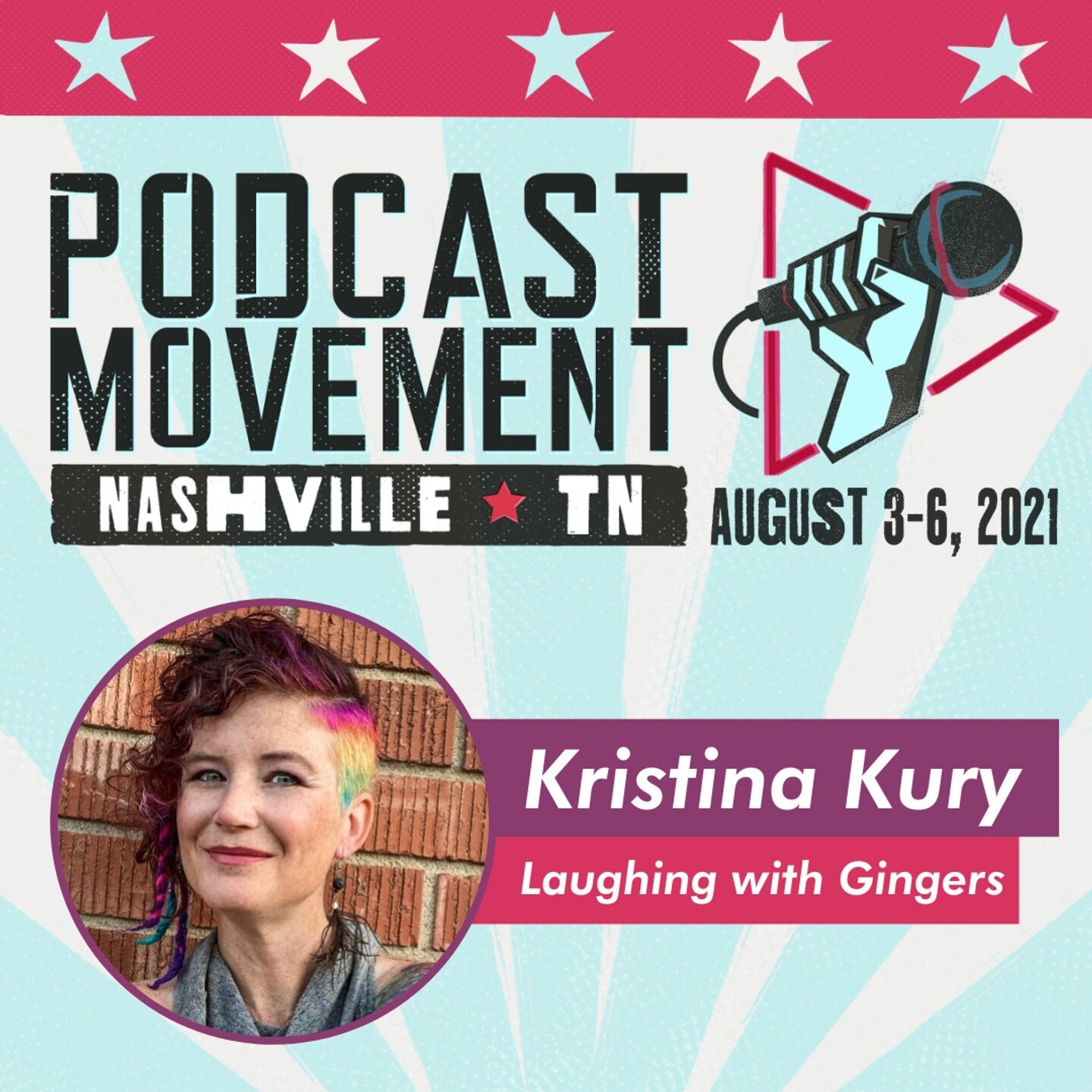 This week I am at @PodcastMovement 2021 in Nashville representing my podcast Laughing with Gingers with my cohost @sarawithoutanh 

This is the biggest conference, by podcasters, for podcasters and I am so excited to be here and have a chance to get 