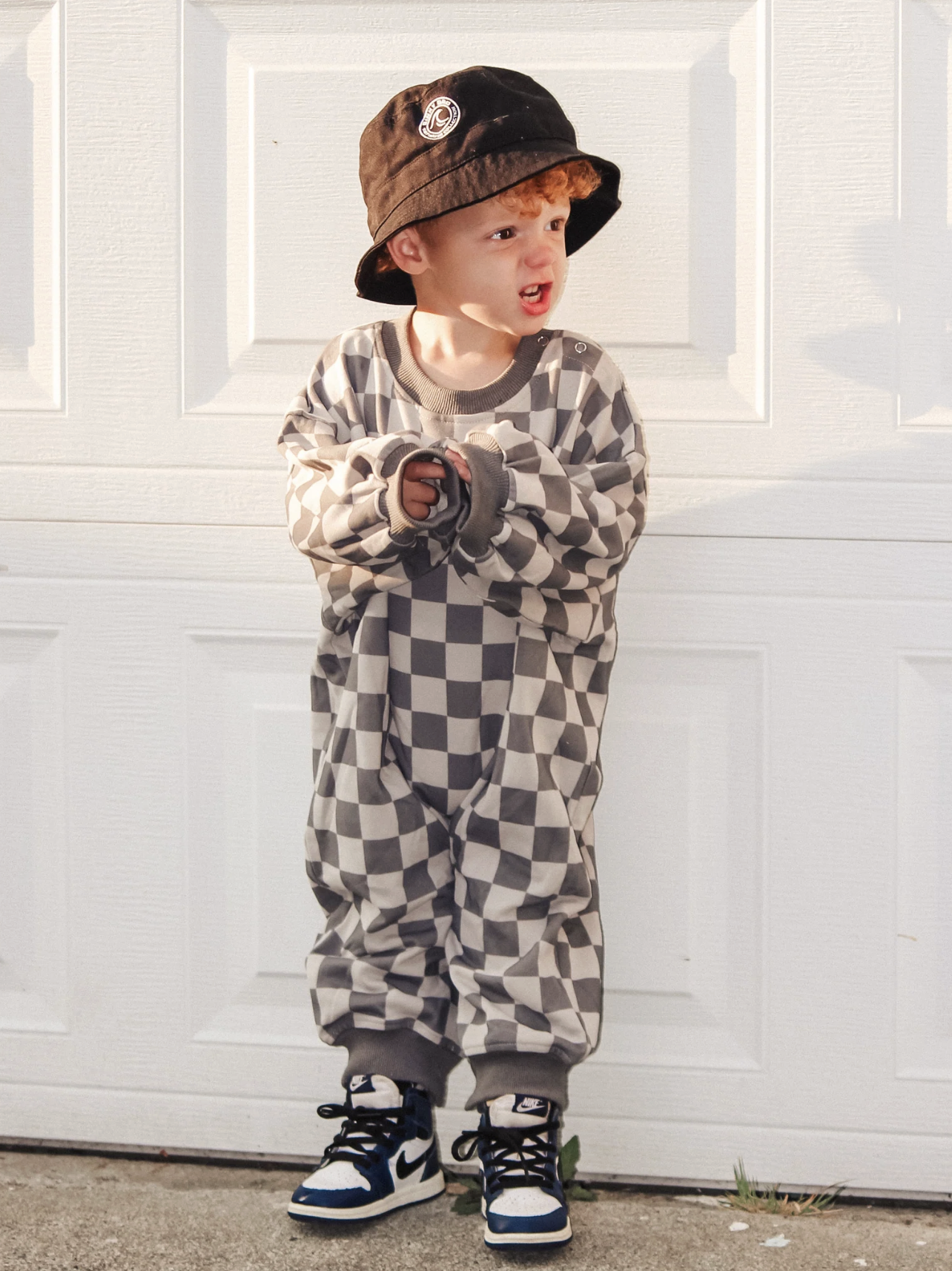 LITTLE SUGAR CHECKERED JUMPSUIT