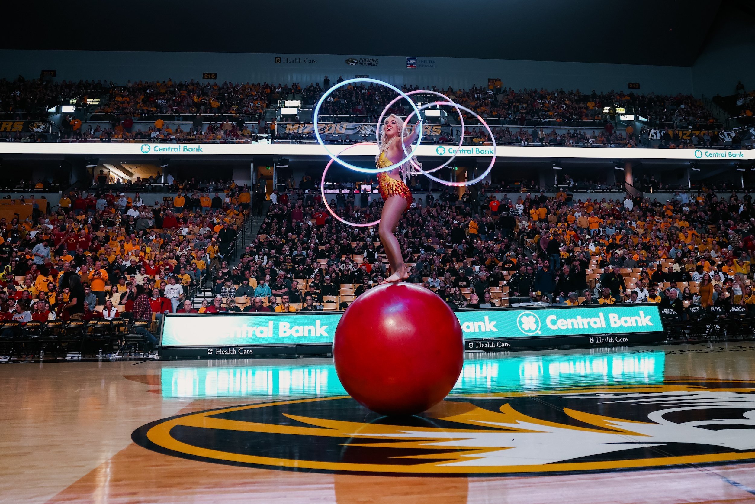 LED Hula Hoops Glow at Sold out Mizzou Arena Stadium